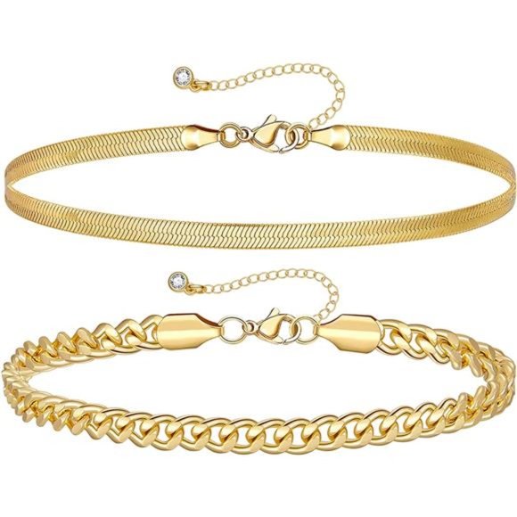 Dainty Gold Layered Anklets for Women - Picture 4 of 5